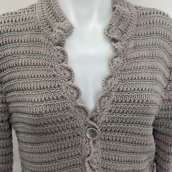 I.E. Relaxed Women Sweater Open Knit Crocheted - Picture 8 of 9